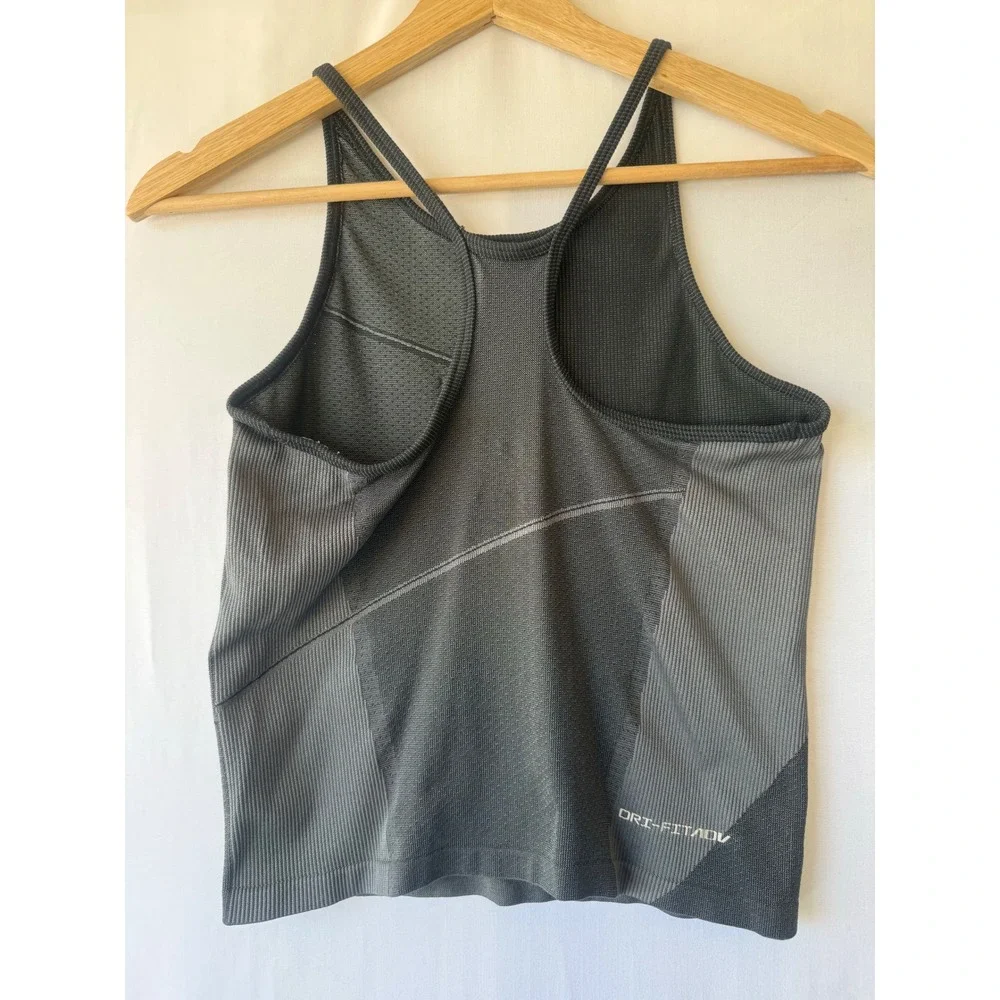 Nike Dri-FIT ADV Aura Slim Fit Tank‎ Top Black Grey Racerback Workout Shirt